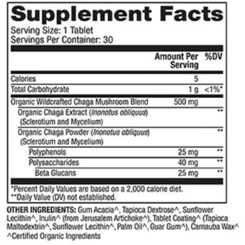 Dr. Mercola Organic Chaga mushroom Органический гриб Чага 30 таблеток: Форма выпуска Таблетки
