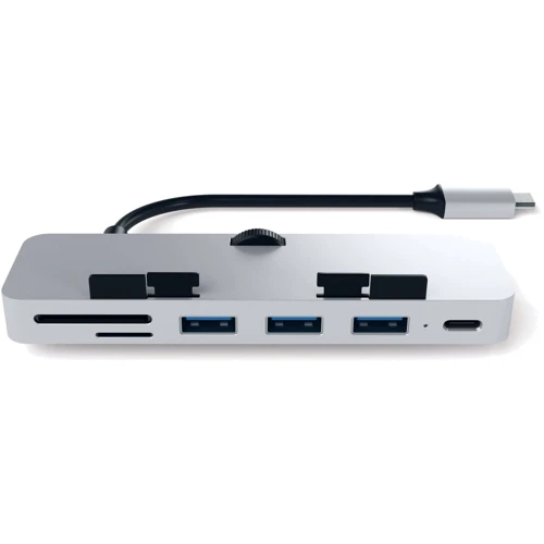 Адаптер Satechi Adapter Clamp Pro USB-C to USB-C+3xUSB3.0+micro SD+SD Silver (ST-TCIMHS): Цвет серебристый