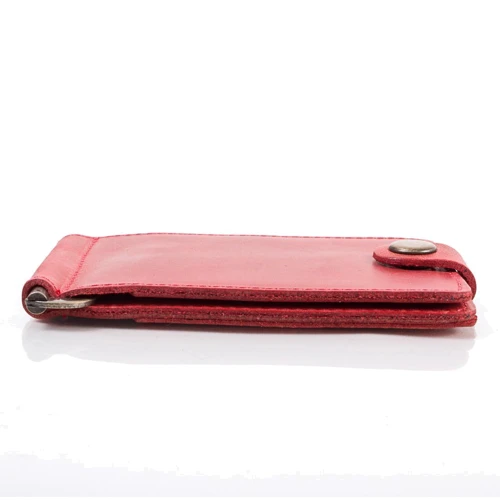 Женский зажим для денег DNK Leather красный (DNK-Clamp-Hcol-H): Формат кошелька Вертикальный
