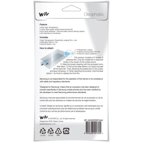 Аксессуар для смартфона Samsung Screen Protector (GP-A530WSEFAAA) for Samsung A530 Galaxy A8 2018: Тип защитная пленка