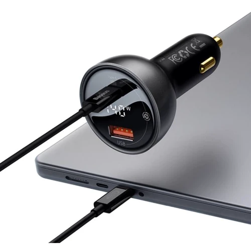 Зарядное устройство Baseus Car Charger USB+USB-C 140W with USB-C Cable Black (CGZX070001): Количество USB-портов 2