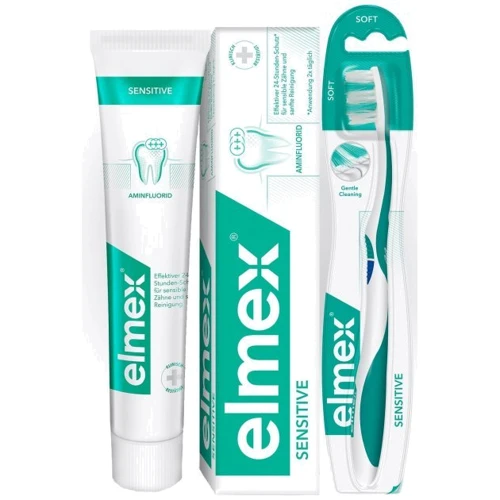 Elmex Sensitive Зубная паста 75мл + Зубная щетка Elmex мягкая