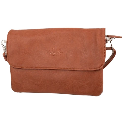 Женская сумка через плечо Amelie Galanti коричневая (A8188-red-br): Стиль Повседневный (Casual)