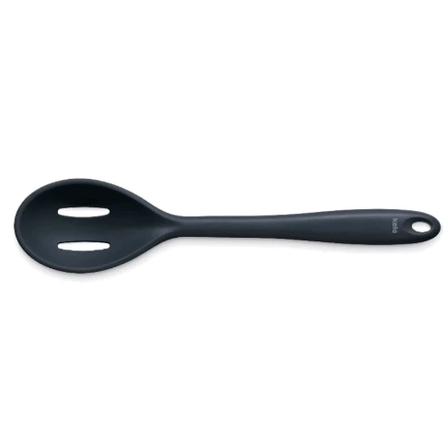 Ложка для сервировки з прорезами KELA Tom 28 см черная (12627)