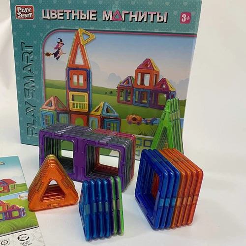 Конструктор магнітний Play Smart Будиночки, 66 деталей (2464): Кількість деталей, шт. 66