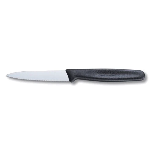Кухонний ніж Victorinox хвиль. з чорною ручкою 8см (5.0633)