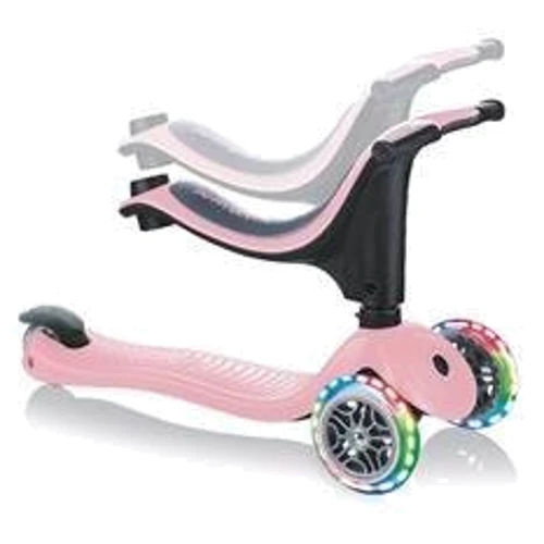 Самокат GLOBBER серии GO UP SPORTY пастельный розовый, до 20/50кг, 1+, 3 колеса с подсветкой: Тип колес литые