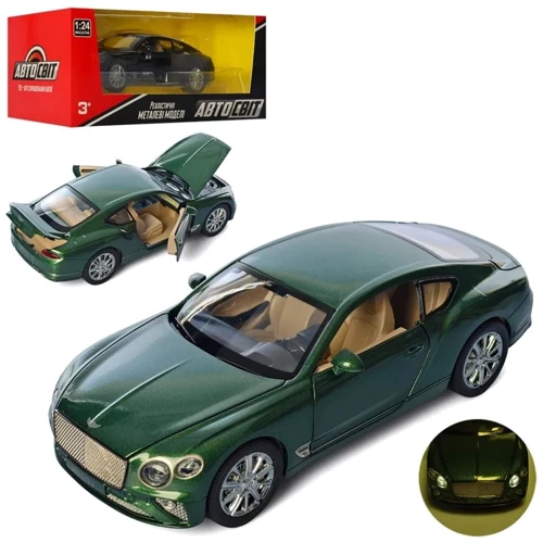 Коллекционная игрушечная машинка Автосвіт Bentley AS-2808 инерционная (Зеленый)