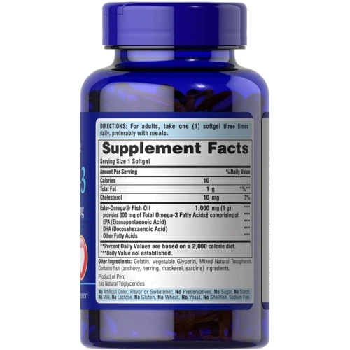 Puritan's Pride Omega-3 Fish Oil 1000 mg (300 mg Active Omega-3): Стать Унисекс