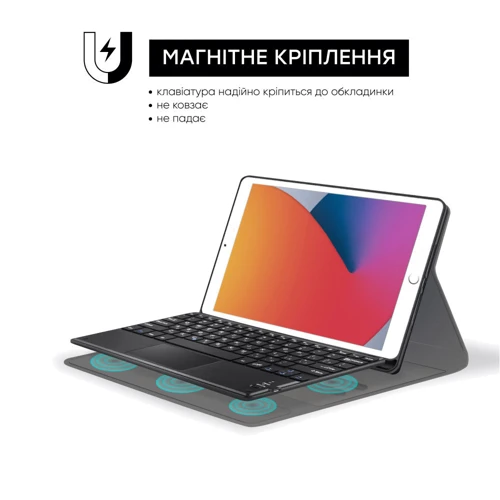 Аксессуар для iPad AirOn Premium Case Smart Keyboard with Trackpad Black for iPad 10.2" 2019-2021/iPad Air 2019: Материал искусственная кожа
