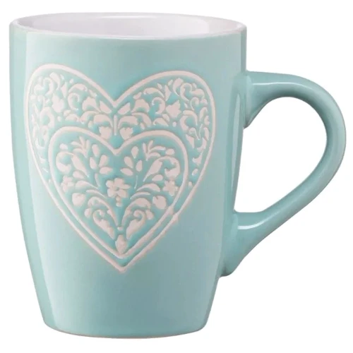 Кружка Ardesto Heart керамика голубая 330 мл (AR3467BL): Форма конус