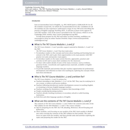 TKT Course 2nd Edition Modules 1, 2 and 3: Количество страниц 260