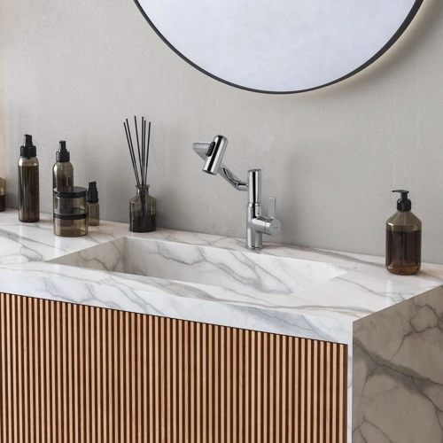 Смеситель для раковины Lefton Single-Hole Rotatable Faucet with Temperature Display-BF2204 Chrome: Вид монтажа Врезной