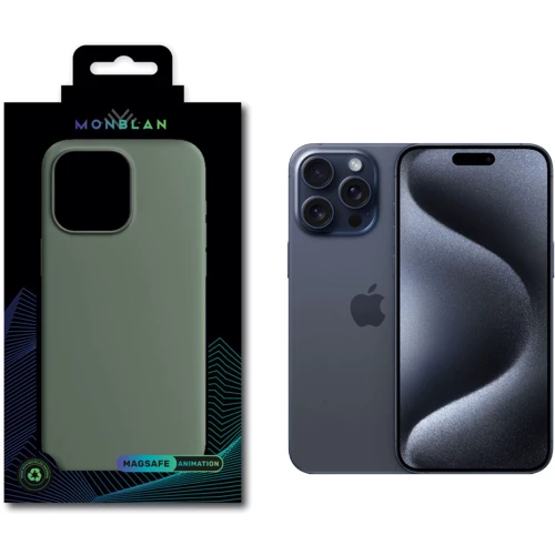 Чехол для iPhone Monblan Silicone Case MagSafe Cypress for iPhone 15 Pro Max: Цвет зеленый
