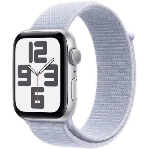 Apple Watch SE 2 2024 44mm GPS Silver Aluminum Case with Blue Cloud Sport Loop (MXET3QH/A) UA