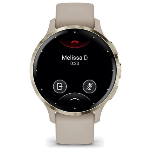 Смарт-часы Garmin Venu 3S Soft Gold Stainless Steel Bezel with French Grey Case and Silicone Band (010-02785-02): Дисплей 1.2" AMOLED (390x390)