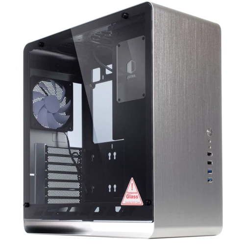 Корпус QUBE Hawk Silver (QBX4A_WSNU3): Материал передней панели алюминий