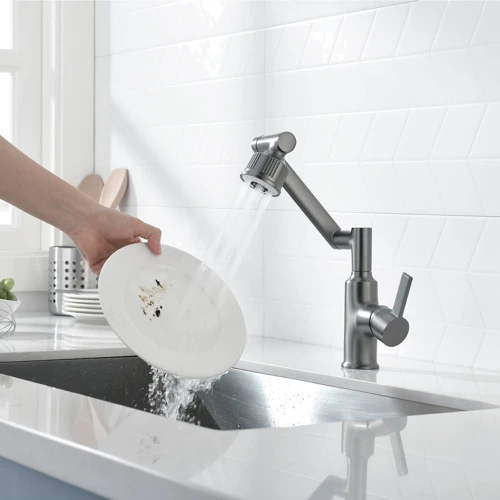 Смеситель для кухни Lefton Copper Rotatable Faucet with 5 Water Outlet Modes-KF2205 Grey: Вид смесителя Однорычажный