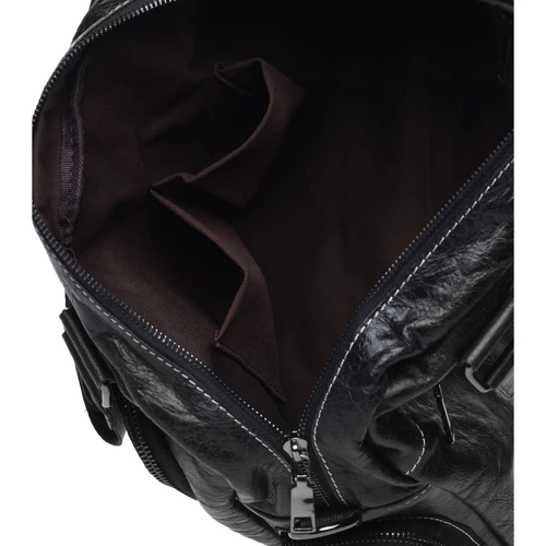 Чоловіча дорожня сумка Keizer чорна (K11028-black): Матеріал Натуральна шкіра