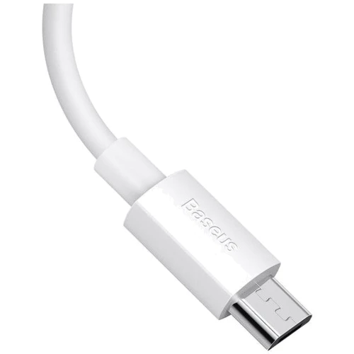 Кабель Baseus Cable to Micro USB Simple Wisdom 2.1 A 1.5m White (TZCAMZJ-02) фото 3