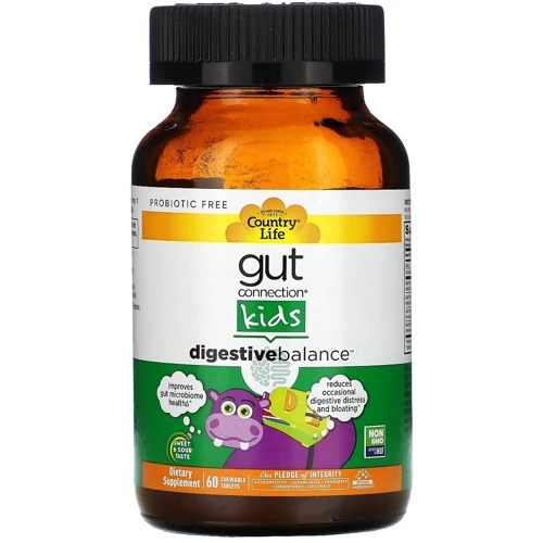 Country Life Gut Сonnection Kids DigestiveBalance Пищеварительная формула 60 жевательных таблеток