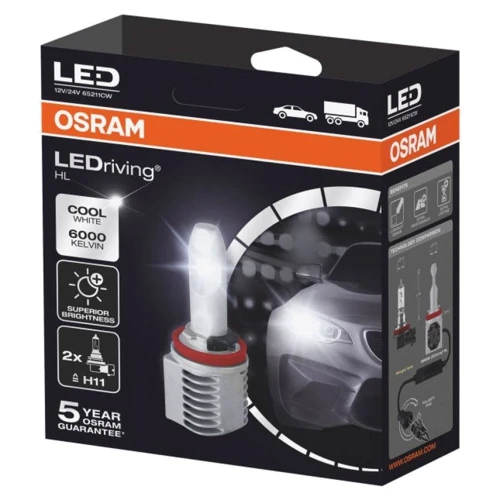 Лампы светодиодные OSRAM 65211CW LEDriving H11 14W 12-24V 6000K: Головной свет Противотуманная, Ближний свет