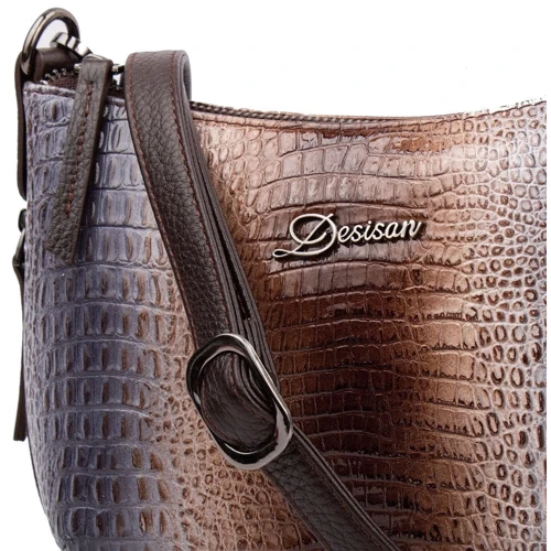 Женская сумка через плечо Desisan коричневая (SHI3044-429): Тип ручки Без ручки, Плечевой ремень, Со съемным ремнем