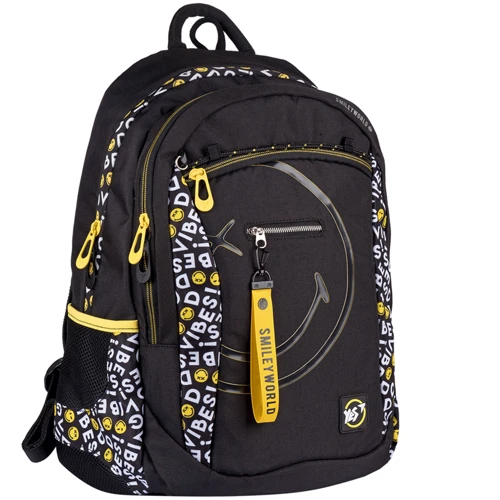Рюкзак YES T-121 Smiley World.Black&Yellow, черный (552511)