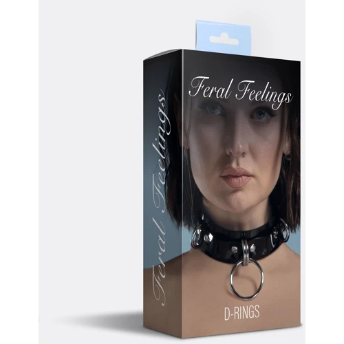 Нашийник для фіксації Feral Feelings - D-Rings Black
