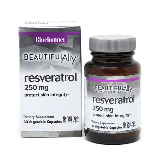 Bluebonnet Nutrition Resveratrol, 250 mg, 30 Vegetable Capsules (BLB0876)