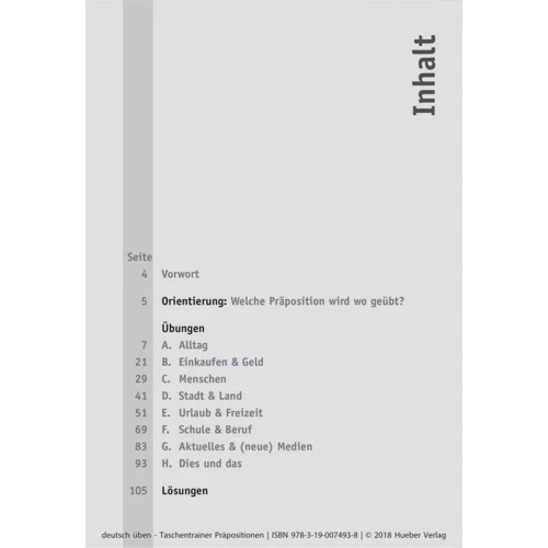 Deutsch üben Taschentrainer: Präpositionen: Количество страниц 116