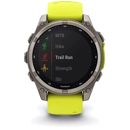 Смарт-часы Garmin Fenix 8 Solar 47mm Sapphire Titanium with Amp Yellow/Graphite Silicone Band (010-02906-21): Материал ремешка Силикон