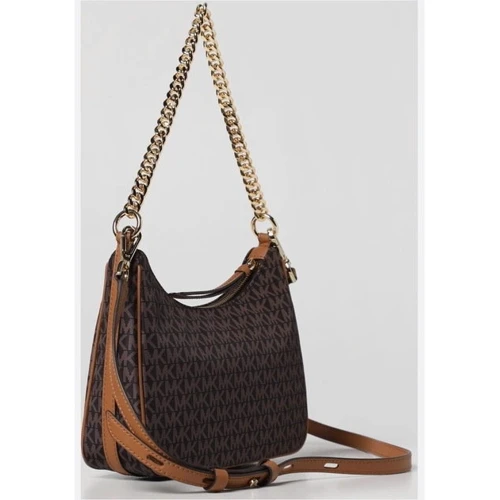 Женская сумка хобо Michael Kors JET SET CHARM MD CONV POUCHETTE XBODY темно-коричневая (32R3GT9C8B252): Застежка Молния