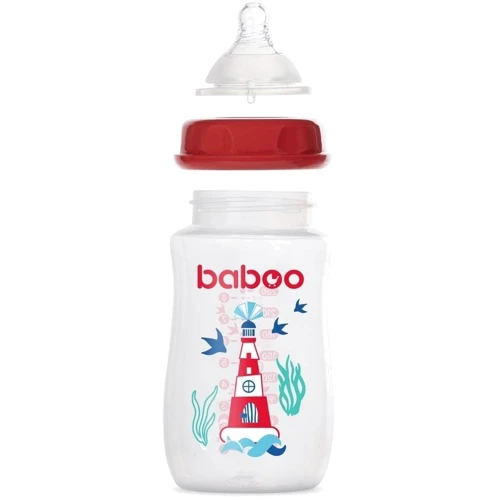 Бутылочка для кормления Baboo Marine 250 мл красная (3-116): Материал полипропилен