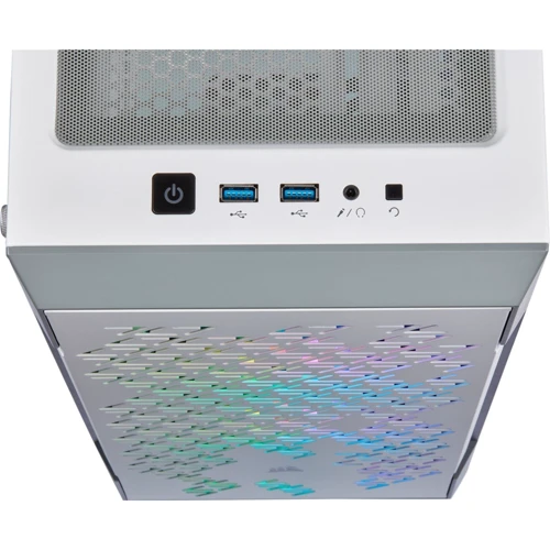 Корпус Corsair iCUE 220T RGB Airflow White (CC-9011174-WW): Матеріал передній панелі пластик, сталь