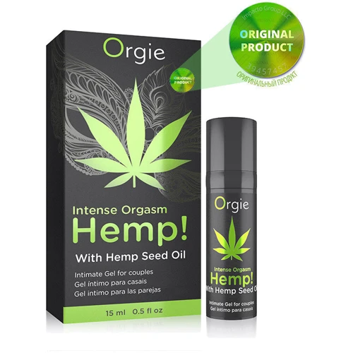 Возбуждающий гель для пар Orgie Hemp! Intense Orgasm, 15 мл, тепло-холод, эффект сильной вибрации