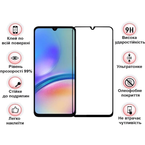 Аксессуар для смартфона BeCover Tempered Glass Black for Samsung A055 Galaxy A05 / A057 Galaxy A05s (710157)