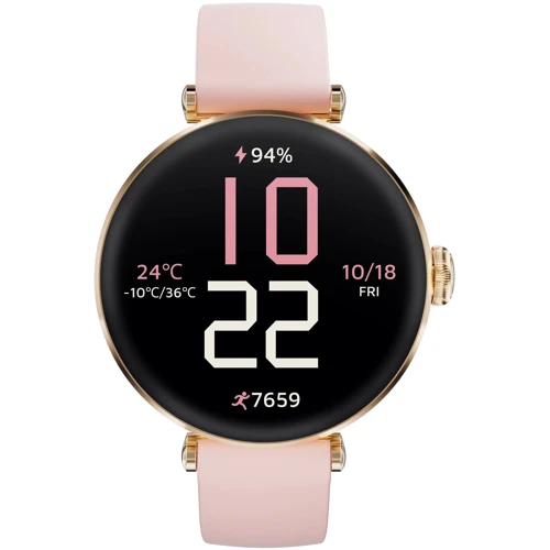 Смарт-часы Kieslect Smart Watch Pura Gold: Дисплей 1.19" AMOLED (390x390)