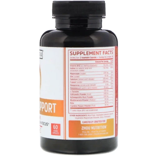 Zhou Nutrition Thyroid Support Підтримка щитовидної залози 60 вегетаріанських капсул: Форма випуску капсули