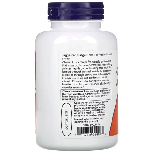 NOW Vitamin E-1000 with Mixed Tocopherols Витамин Е 100 капсул: Форма выпуска Капсулы