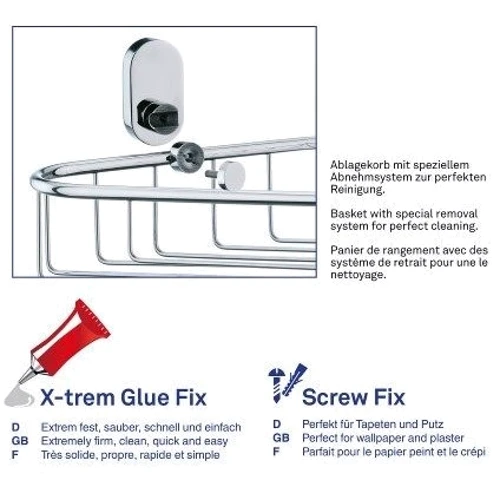 Полиця-сітка для ванної кімнати KELA Lucido срібляста 26х10.5 см (22689)