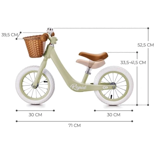 Беговел Kinderkraft Rapid Savannah Green (KRRAPI00GRE0000): Колеса надувные