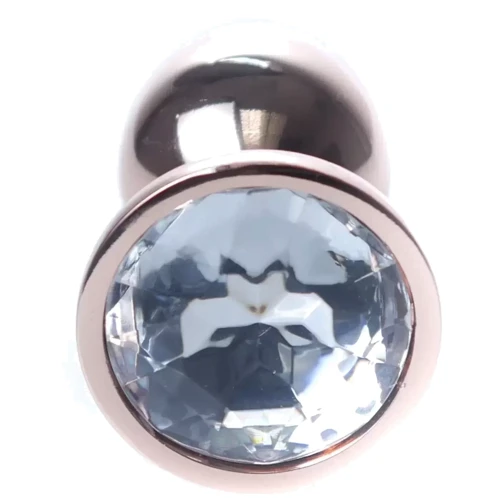Анальная пробка с кристаллом BOSS of TOYS Boss Series - Jewellery Red Gold PLUG Clear S, BS6400112