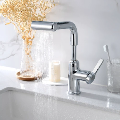 Смеситель для раковины Lefton Single-Hole Waterfall & Pull-Out Liftable Bathroom Faucet-BF2209 Chrome: Вид монтажа Врезной