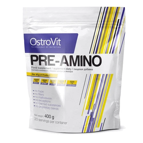 Амінокислота для спорту OstroVit Pre-Amino 400 g (20 servings) Lemon
