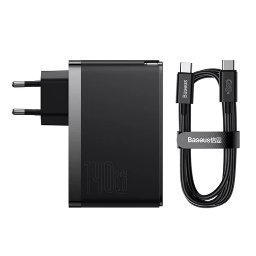 Зарядний пристрій Baseus Wall Charger GaN5 Pro 2xUSB-C+USB 140W з USB-C Cable Black (CCGP100201) фото 6