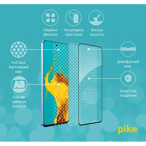 Piko Tempered Glass Full Glue Black for Realme 12 4G: Материал стекло