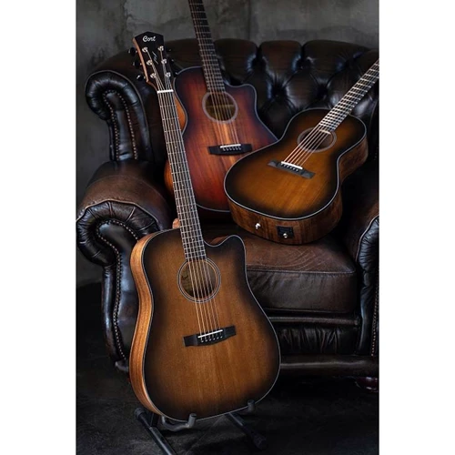 Гітара CORT Core-DC Mahogany (Open Pore Black Burst) w/case: Тип кріплення грифа Болтовой