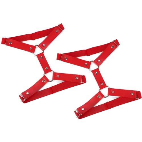 Гартеры на ногу Art of Sex - Kristina Leg Garters, натуральная кожа, красный (2 шт)