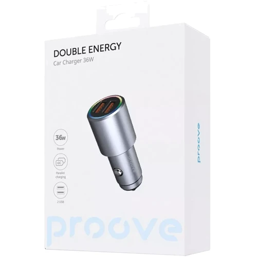 Зарядний пристрій Proove Car Charger 2хUSB Double Energy 36W Metal Gray: Особливості Power Delivery (PD)